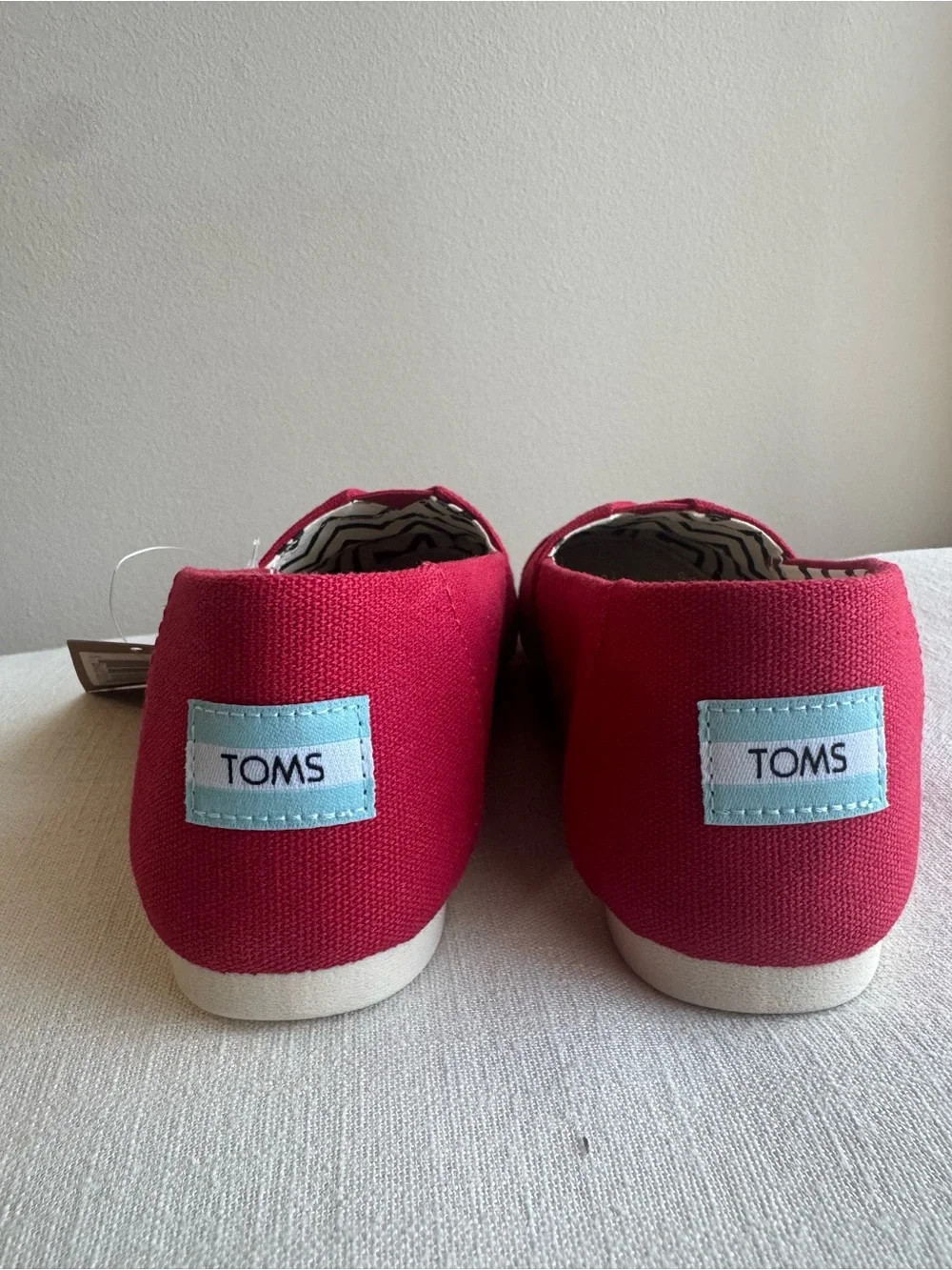 TOMS Red Canvas Alpargata Slip-Ons